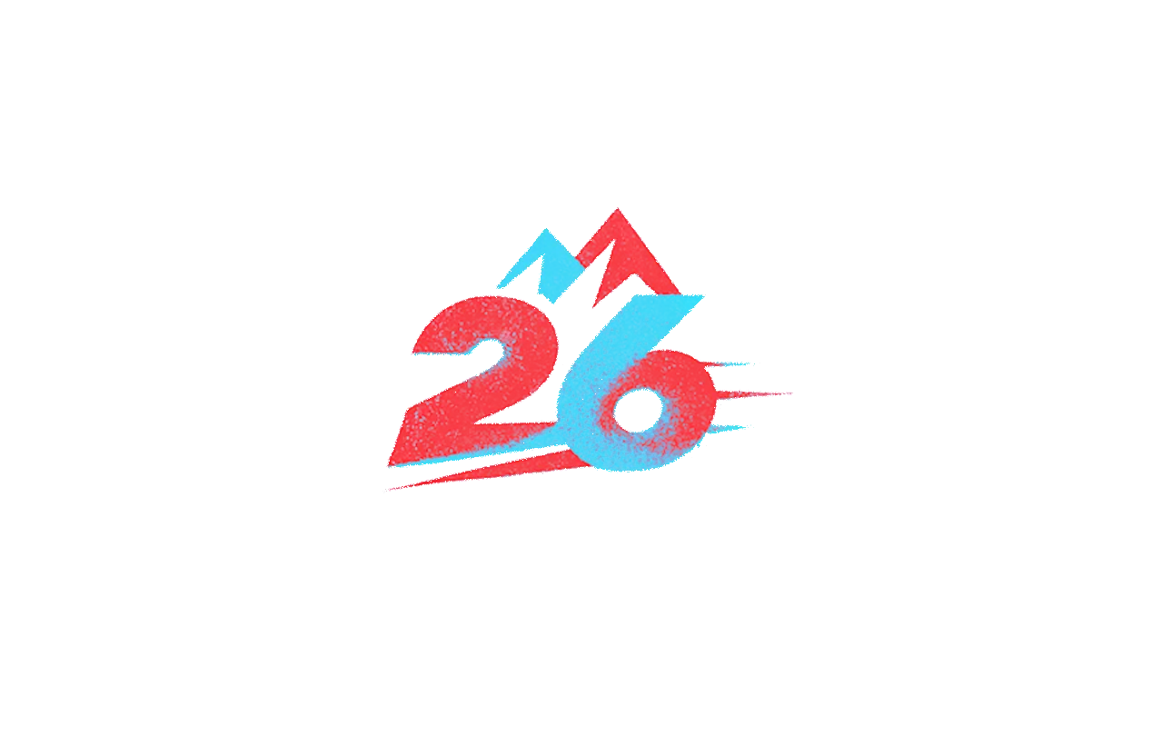 The 26 mark in Milano Red and Cortina Blue on black.